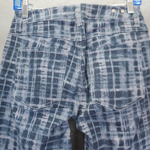 Cabi Grid Jeans Women's 6 Curvy Skinny Blue Shibiri Tye Dye Plaid Mid Rise 3047 - Picture 10 of 14